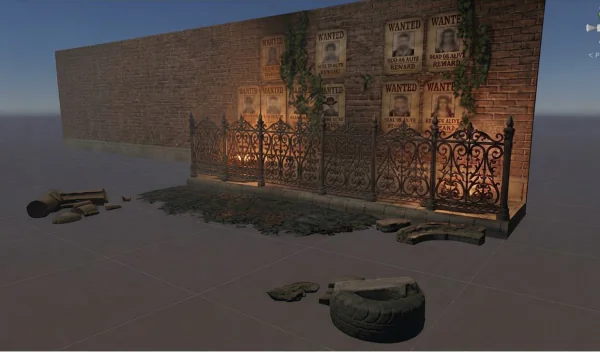 Unity Scene view of the scene before the character is placed